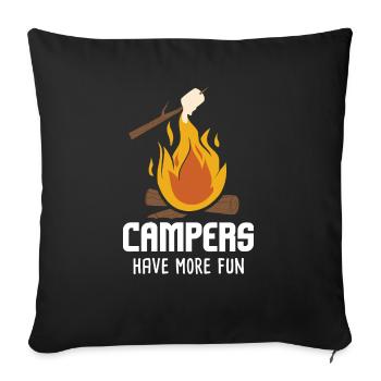 Camping S'mores Marshmallow Campers Have Smore - Sofa pillowcase 17,3'' x 17,3'' (45 x 45 cm) - black - Front