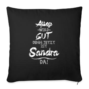 sandra - Sofakissenbezug 45 x 45 cm - Schwarz - Vorne