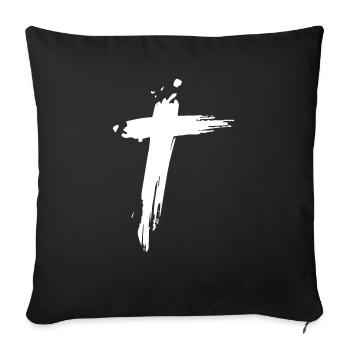 Cross - Sofa pillowcase 17,3'' x 17,3'' (45 x 45 cm) - black - Front