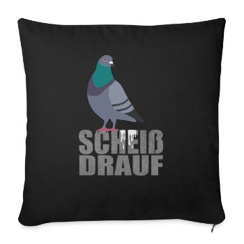 Pigeon shit on it - Sofa pillowcase 17,3'' x 17,3'' (45 x 45 cm) - black - Front