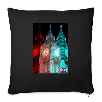 London - Sofa pillowcase 17,3'' x 17,3'' (45 x 45 cm) - black - Front
