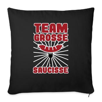 team grosse grosse saucisse | barbecue | beauf - Housse de coussin décorative 45 x 45 cm - noir - Devant