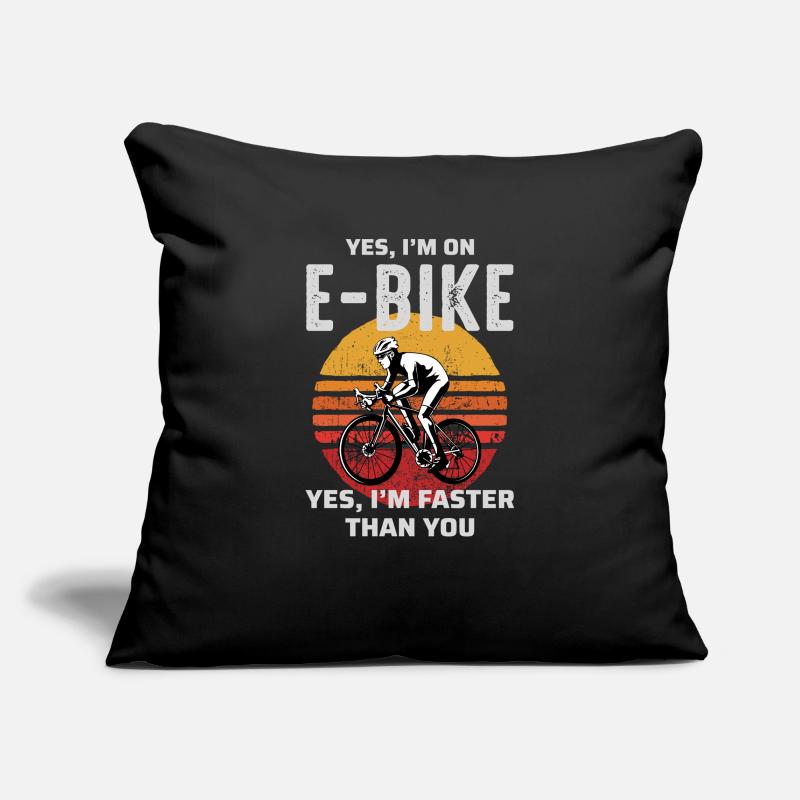 E-Bike Vélo électrique Vélo Cyclisme Biker VTT Housse de coussin décorative 45 x 45 cm
