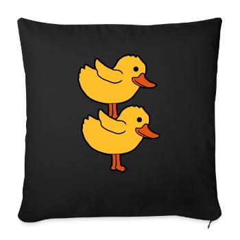 2 poussins empilés l’un sur l’autre - Housse de coussin décorative 45 x 45 cm - noir - Devant