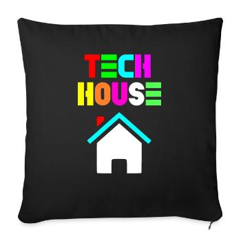 maison de technologie 808 - Housse de coussin décorative 45 x 45 cm - noir - Devant
