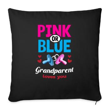 Pink or Blue Grandparents Loves You Gender Reveal - Sofakissenbezug 45 x 45 cm - Schwarz - Vorne