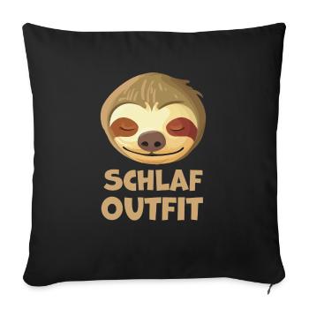 Schlafshirt Schlaf Faultier Schlafen Schlaf Shirt - Sofakissenbezug 45 x 45 cm - Schwarz - Vorne