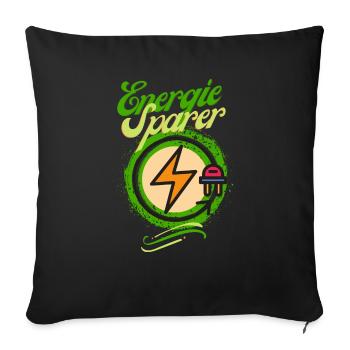Energie Sparer Statement Design - Save Energy! - Sofakissenbezug 45 x 45 cm - Schwarz - Vorne