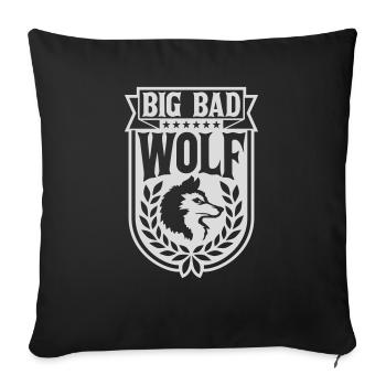 Citation du Grand Méchant Loup - Housse de coussin décorative 45 x 45 cm - noir - Devant