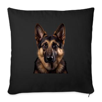 Cute Shepherd - Regarde-moi dans les yeux - Housse de coussin décorative 45 x 45 cm - noir - Devant