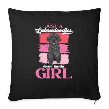 Labradoodle Hund - Sofakissenbezug 45 x 45 cm - Schwarz - Vorne