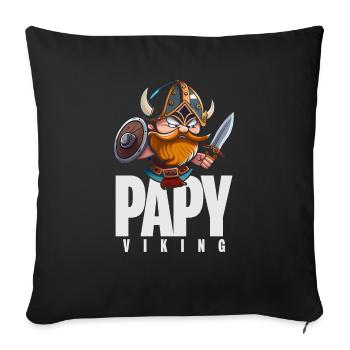 Opa Wikinger lustig Zeichnung Humor Berserker Walhalla - Sofakissenbezug 45 x 45 cm - Schwarz - Vorne