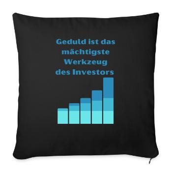 Geduld ist mächtig - Sofakissenbezug 45 x 45 cm - Schwarz - Vorne