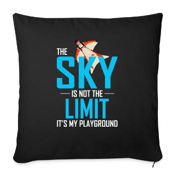 Wingsuit flying Base Jumping Skydiving Wingsuiting - Sofa pillowcase 17,3'' x 17,3'' (45 x 45 cm) - black - Front