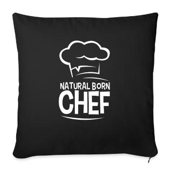 Chef né - Housse de coussin décorative 45 x 45 cm - noir - Devant