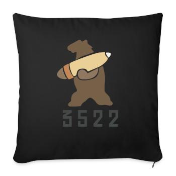 Wojtek the bear - Sofa pillowcase 17,3'' x 17,3'' (45 x 45 cm) - black - Front