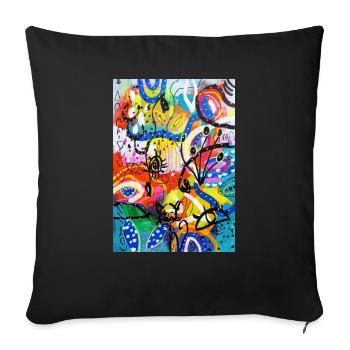 Abstract Chaos #8 original painting Design - Sofakissenbezug 45 x 45 cm - Schwarz - Vorne
