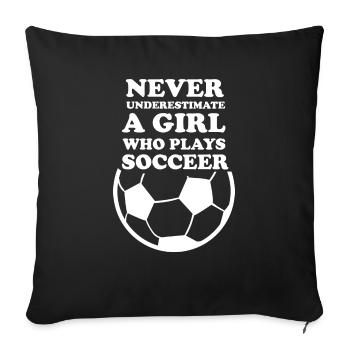 Fußball Soccer - Sofa pillowcase 17,3'' x 17,3'' (45 x 45 cm) - black - Front