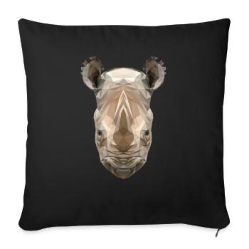 Nashorn - Sofakissenbezug 45 x 45 cm - Schwarz - Vorne