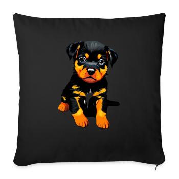 Rottweiler Dogs Dog Puppy Dog Rottweiler Puppy - Sofa pillowcase 17,3'' x 17,3'' (45 x 45 cm) - black - Front