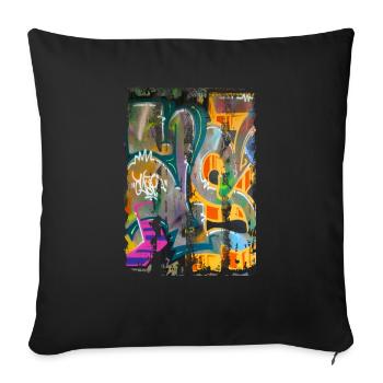 Graffiti style Splash hip hop colors painter color - Sofa pillowcase 17,3'' x 17,3'' (45 x 45 cm) - black - Front