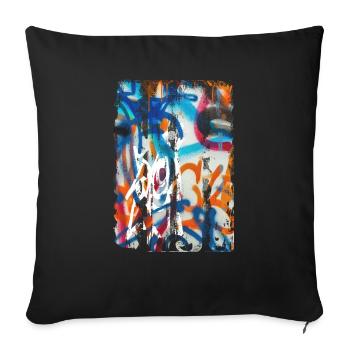 Graffiti style Splash hip hop colors painter color - Sofa pillowcase 17,3'' x 17,3'' (45 x 45 cm) - black - Front