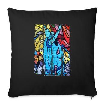 Graffiti style Splash hip hop couleurs peintre couleur - Housse de coussin décorative 45 x 45 cm - noir - Devant