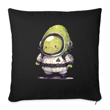 Astronauts Avocado - Sofa pillowcase 17,3'' x 17,3'' (45 x 45 cm) - black - Front