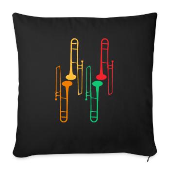 Trombone Collection - Trombone Player - Housse de coussin décorative 45 x 45 cm - noir - Devant