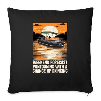Prévisions du week-end Pontooning avec une chance de - Housse de coussin décorative 45 x 45 cm - noir - Devant