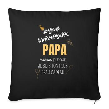 Joyeux anniversaire Papa - Housse de coussin décorative 45 x 45 cm - noir - Devant