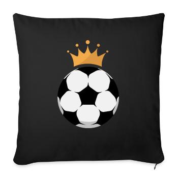 Fussball König Logo - Sofakissenbezug 45 x 45 cm - Schwarz - Vorne