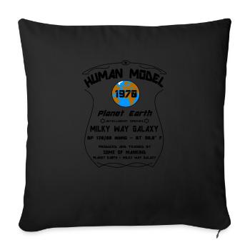 1970 - Housse de coussin décorative 45 x 45 cm - noir - Devant
