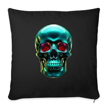 Green Skull - Sofa pillowcase 17,3'' x 17,3'' (45 x 45 cm) - black - Front