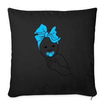 Baby Middlefinger Blue - Sofa pillowcase 17,3'' x 17,3'' (45 x 45 cm) - black - Front