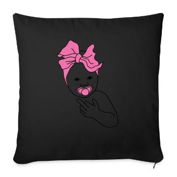 Baby Middlefinger Pink - Sofa pillowcase 17,3'' x 17,3'' (45 x 45 cm) - black - Front