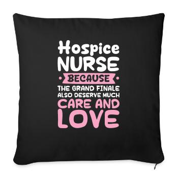 Hospice Nurse parce que la grande finale - Housse de coussin décorative 45 x 45 cm - noir - Devant