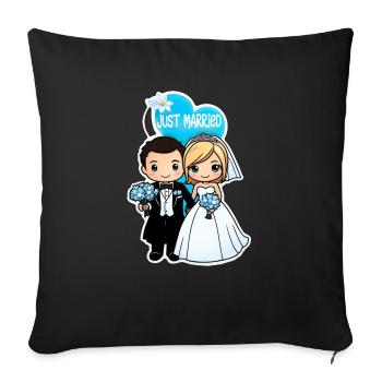 Just Married - For Wedding - Sofa pillowcase 17,3'' x 17,3'' (45 x 45 cm) - black - Front