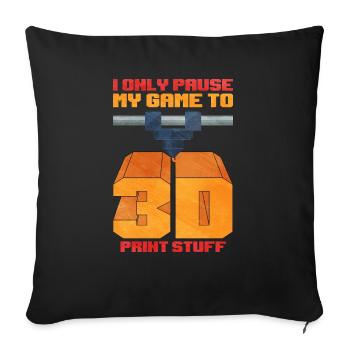 3D Printing - Sofa pillowcase 17,3'' x 17,3'' (45 x 45 cm) - black - Front
