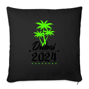 Palmiers de Dubaï 2024 - Housse de coussin décorative 45 x 45 cm - noir - Devant