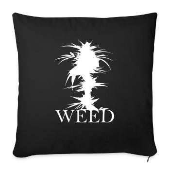 Cannabis à base de cannabis - Housse de coussin décorative 45 x 45 cm - noir - Devant