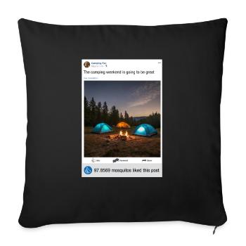 Camping is fun - Sofakissenbezug 45 x 45 cm - Schwarz - Vorne