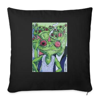 Équipe Grenouille, Équipe Marié, Enterrement de vie de garçon - Housse de coussin décorative 45 x 45 cm - noir - Devant