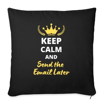 “Keep Calm and Send the Email Later” - Housse de coussin décorative 45 x 45 cm - noir - Devant