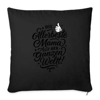Allerbeste Mama Spruch - Sofakissenbezug 45 x 45 cm - Schwarz - Vorne