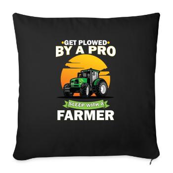 Faites-vous labourer par un pro Dormez avec un agriculteur - Housse de coussin décorative 45 x 45 cm - noir - Devant