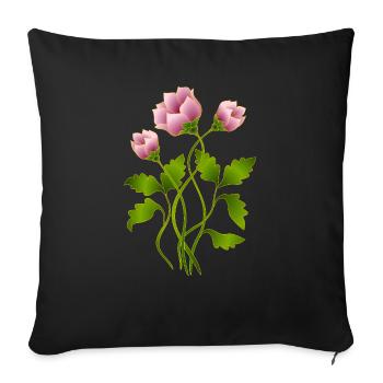Fleur - Housse de coussin décorative 45 x 45 cm - noir - Devant