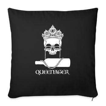 Queenager - Sofakissenbezug 45 x 45 cm - Schwarz - Vorne