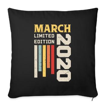 March 2020 - Birthday gift March 2020 March - Sofa pillowcase 17,3'' x 17,3'' (45 x 45 cm) - black - Front