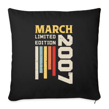 March 2007 - Birthday Gift March 2007 March - Sofa pillowcase 17,3'' x 17,3'' (45 x 45 cm) - black - Front